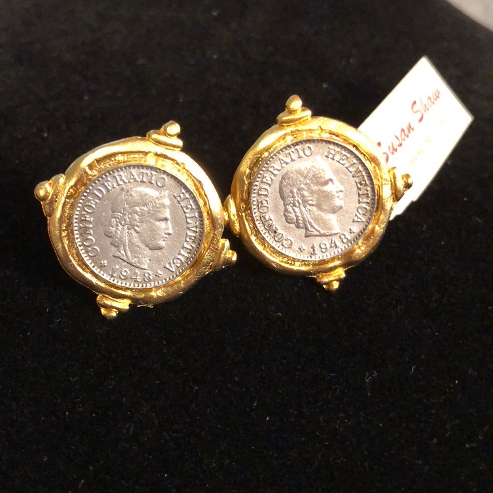 Susan Shaw coin cufflinks